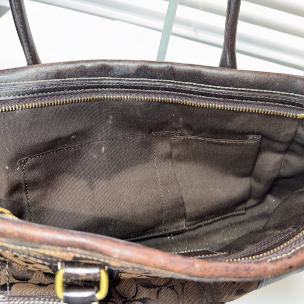 Coach Hampton YK2 bag purse shoulder handbag brown logo C - Picture 12 of 14